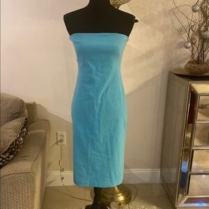 Theory Blue Strapless Dress size 8